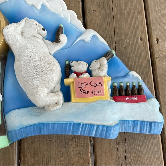 Coca-Cola Polar Bear Vintage Plastic Wall Clock Tested and Working - Picture 4 of 11